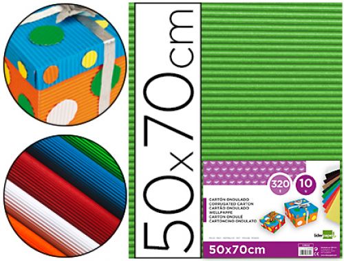 Cartao ondulado liderpapel 320gr 50x70 cm verde , Liderpapel , 37644 , 8423473827615